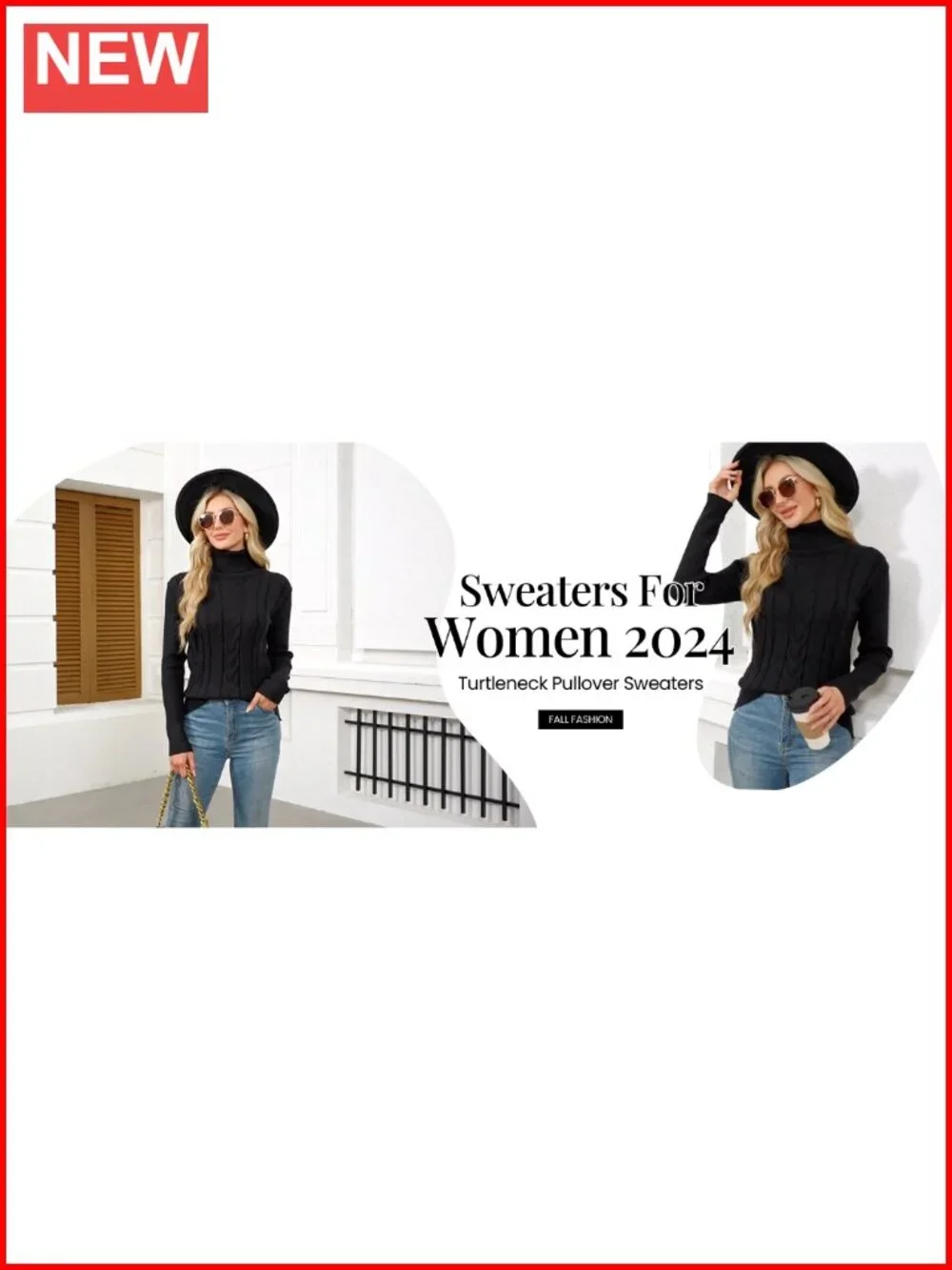 Turtleneck Cable Knit Sweater Long Sleeve Ribbed Slim Fit Pullover